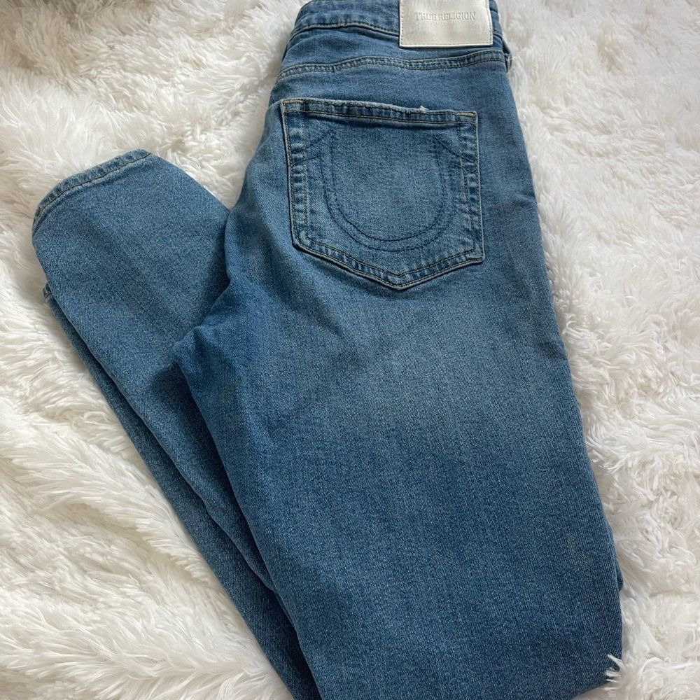 True Religion High Rise Skinny Jennie Curvy blue jeans